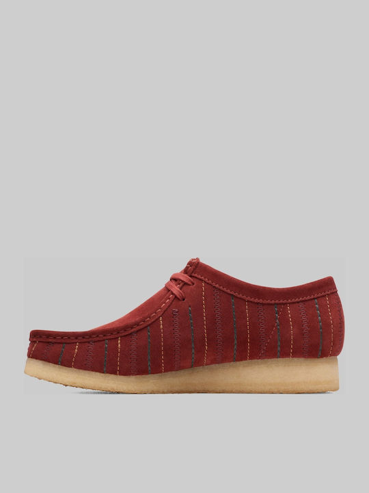 Wallabee Men's Suede Moccasins Burgundy