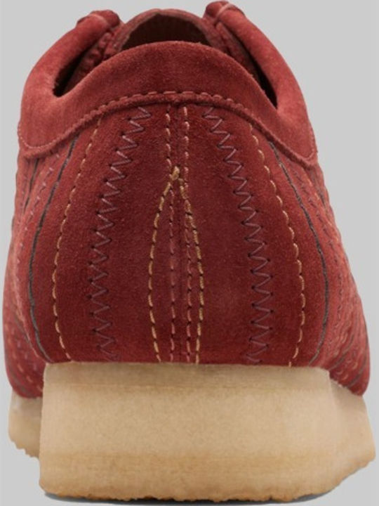 Wallabee Men's Suede Moccasins Burgundy