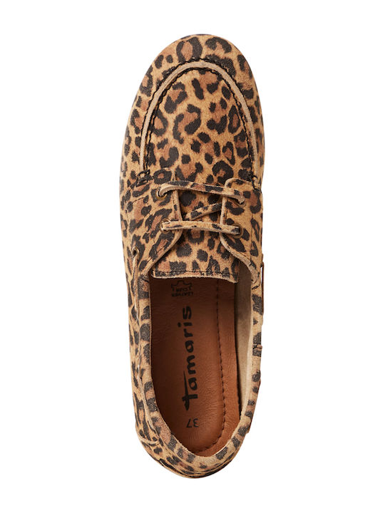 Leather Women's Loafers in Brown Color
