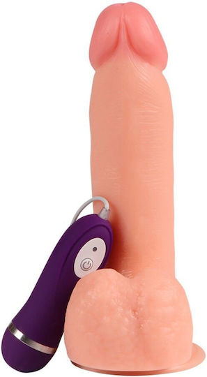 Shequ Phantom Realistic Vibrator cu Telecomandă 20cm Flesh