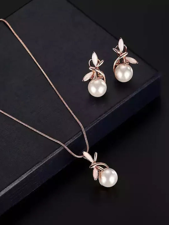 Set with Necklace , Earrings & Pendant with Pearls