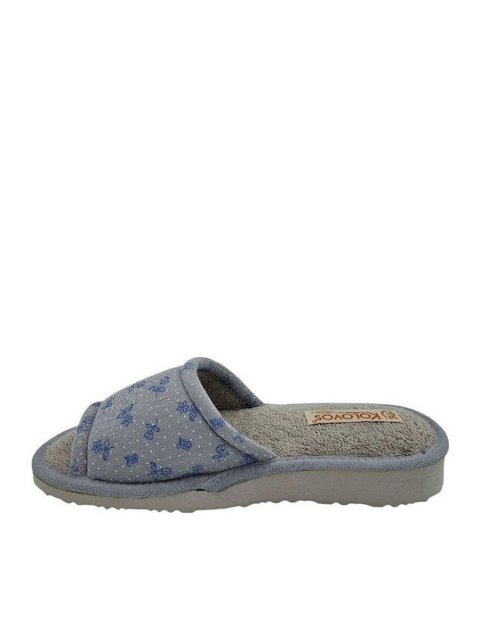 Damen Hausschuhe Sliders Grau