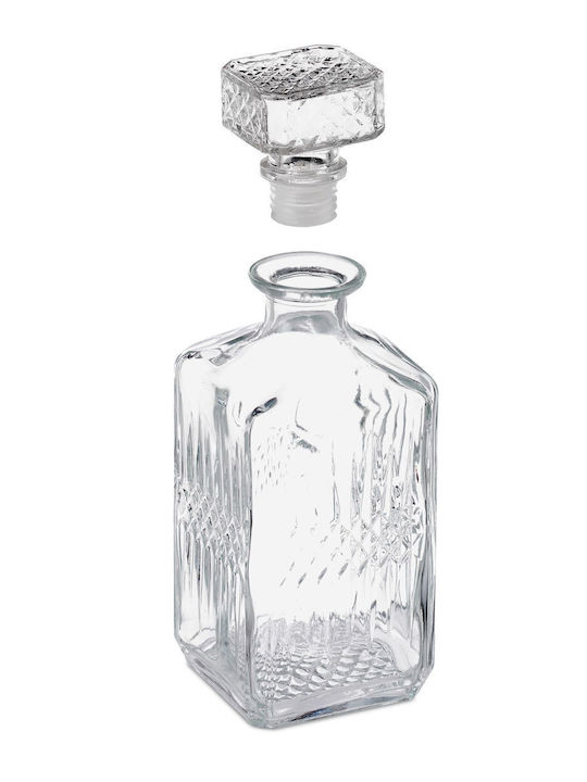 Relaxdays Sticlă Carafă de Servire Whiskey 9buc cu Dop Transparentă 900ml 1buc