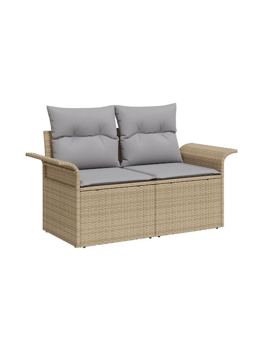 Zweisitziges Sofa Außenbereich Rattan mit Kissen 55x55x37cm