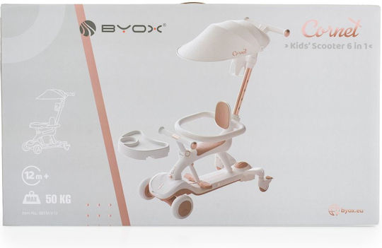 Byox Παιδικό Πατίνι Cornet 6 in 1 Τρίτροχο με Κάθισμα Πράσινο