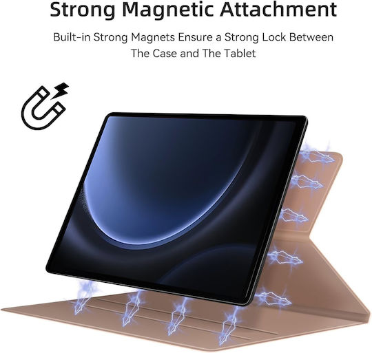 Revomag Flip Cover Ροζ Χρυσή (Samsung Galaxy Tab S10+, S9+)