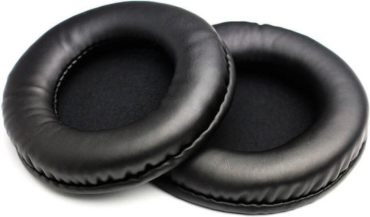 Set 2 Perne Universale Rotunde Edman pentru Căști din Piele Sintetică 70 Mm Negru