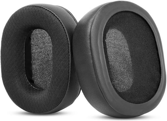 Set 2 Perne pentru Urechi Edman Brainwavz Audio-technica Ath M50x M50xbt M50 M40x M30 M20 M10 Ath-msr7 Over-ear Piele Sintetică Plasă Neagră