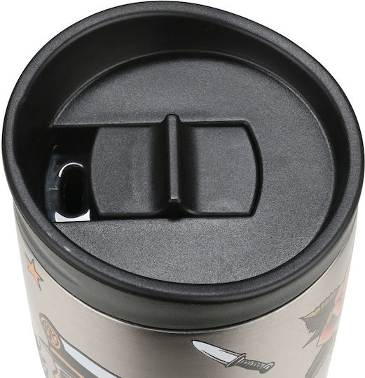 Estia Reisebecher Save The Aegean Recycelbares Thermosflasche Rostfreier Stahl BPA-frei 350ml Old School