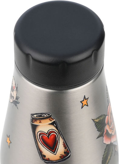 Estia Travel Flask Save The Aegean Ανακυκλώσιμο Μπουκάλι Θερμός Ανοξείδωτο BPA Free 500ml Old School Ink