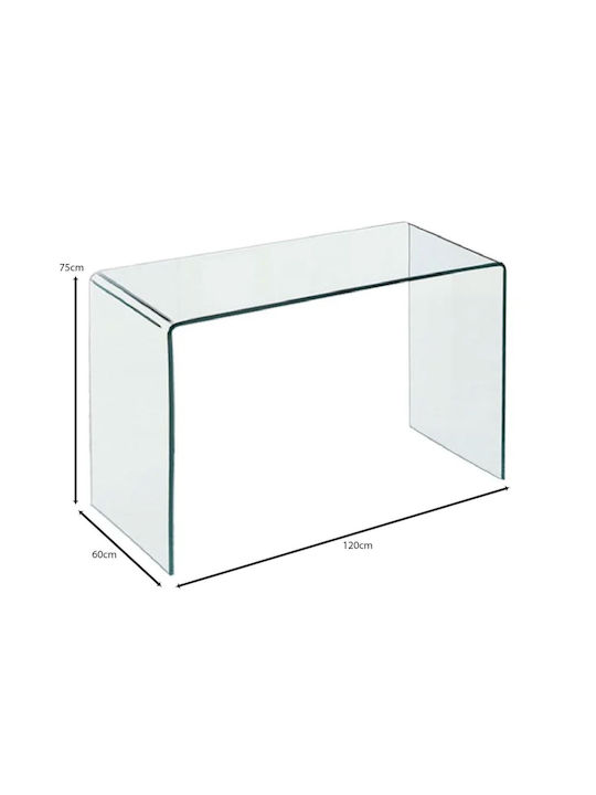 Γραφείο Glasser Γυάλινο Διάφανο 120x60x75εκ.