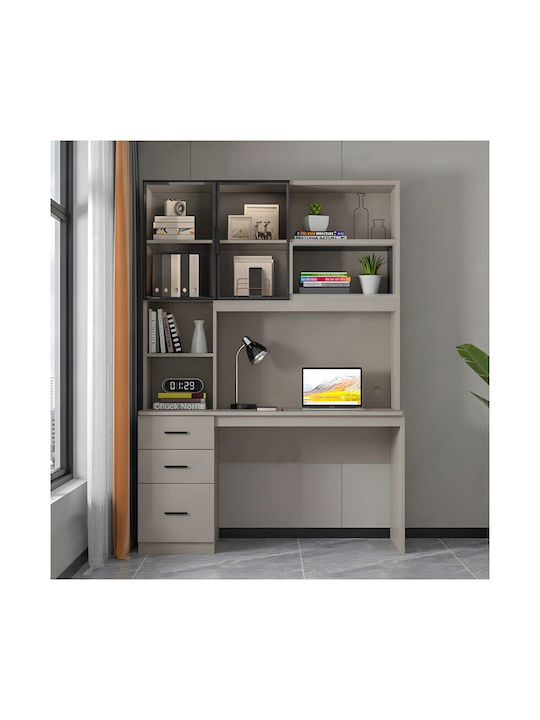 Birou De Calculatoare Citoro Din Lemn Agregat Cu Birou Bej 120x50x180cm
