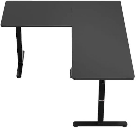 Birou De Jocuri Electric Din Lemn Negru Cu Picioare Metalice Și Înălțime Reglabilă 160x60cm