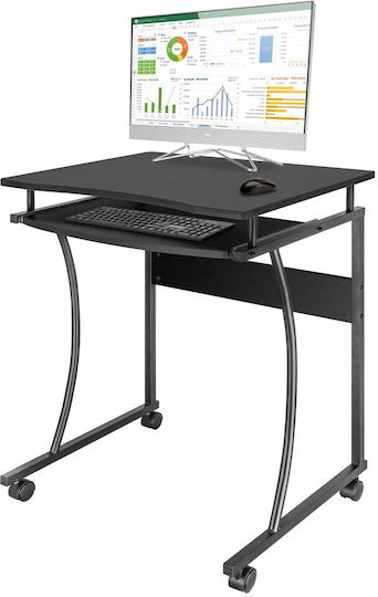 Ica-tb Computer Büro Holz Schwarz mit Metallbeinen 60x48cm