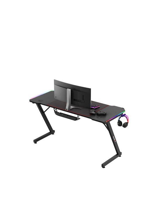 Γραφείο Hero 3.3 RGB Ξύλινο Μαύρο με LED 140x60x74εκ.