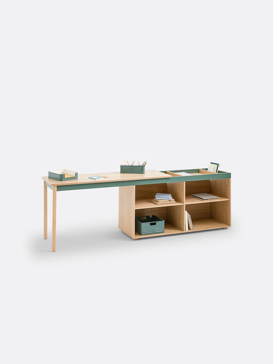 Corner Desk Wooden Green 150x140x76cm