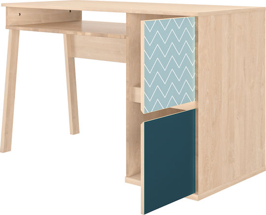 Desk Larvik Wooden Blond Oak / Blue 123x56x77cm