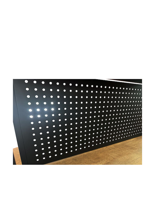 Birou Ifestos din Lemn Negru cu Picioare Metalice 84x50x148,5cm