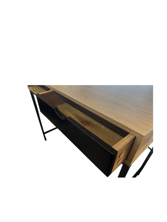 Birou Orfeas Din Lemn Negru Cu Picioare Metalice 95x48x76Cm