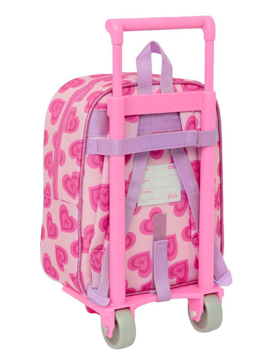 Σχολική Τσάντα Ρόδες Barbie Love Ροζ 22 X 27 X 10 Cm