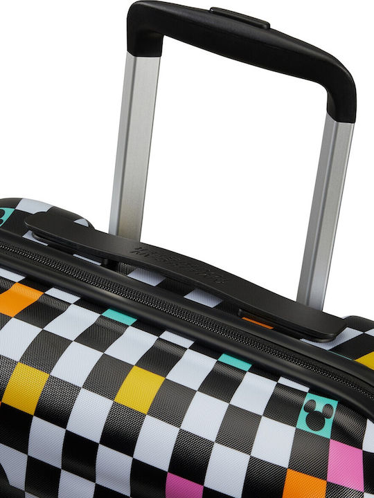 American Tourister WaveBreaker Valiză De Călătorie Pentru Copii Cabina Tough Mickey Check Cu 4 Roți Înălțime 55 Cm