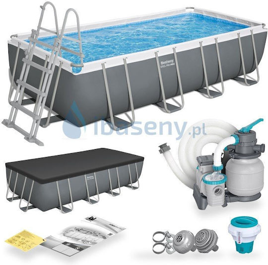 Басейн PVC 14.812л с Метална Рамка 549x274x122см Сив