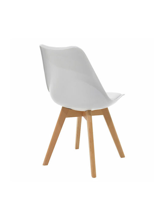 Gaston Dining Room Polypropylene Chair White - Natural 47.5x57x80.5cm