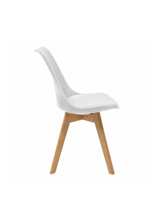 Gaston Dining Room Polypropylene Chair White - Natural 47.5x57x80.5cm