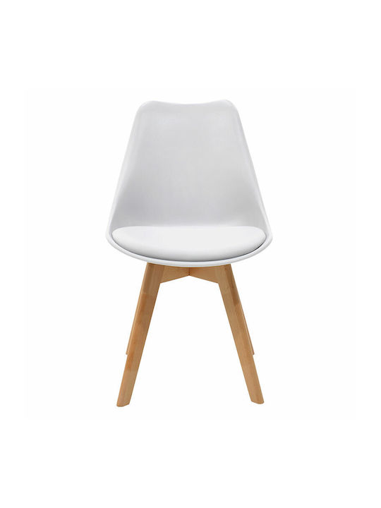 Gaston Dining Room Polypropylene Chair White - Natural 47.5x57x80.5cm