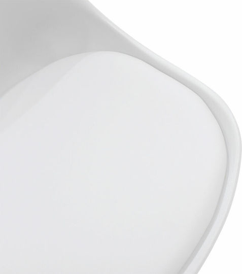 Gaston Καρέκλα Τραπεζαρίας από Πολυπροπυλένιο White - Natural 47.5x57x80.5εκ.