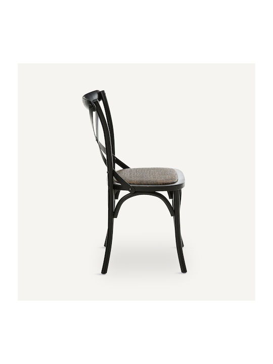 Humphrey Cafe Wooden Chair Black 53x49x89cm 2pcs