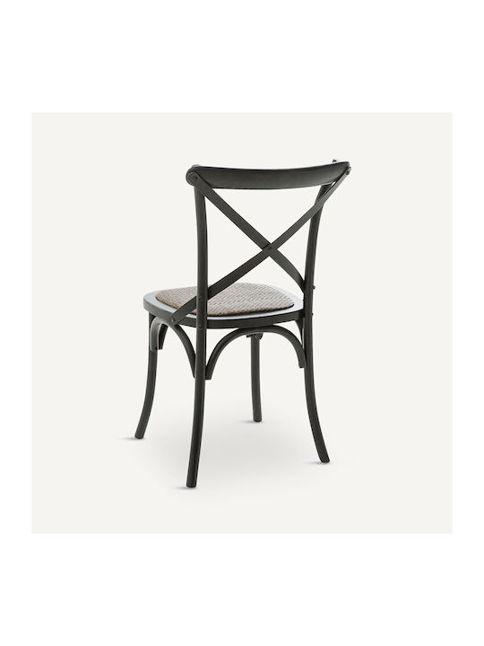 Humphrey Cafe Wooden Chair Black 53x49x89cm 2pcs