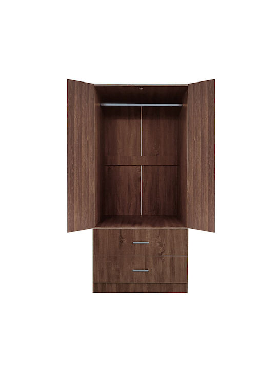 Closet Δίφυλλη Ντουλάπα Καρυδί 80x50x180cm