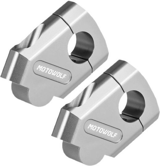 Motowolf Motorcycle Handlebar Risers 5cm Φ22mm 3517mdl Silver
