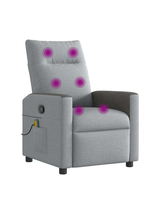 Πολυθρόνα Relax Massage με Υποπόδιο Ανοιχτό Γκρι 50x54x100cm
