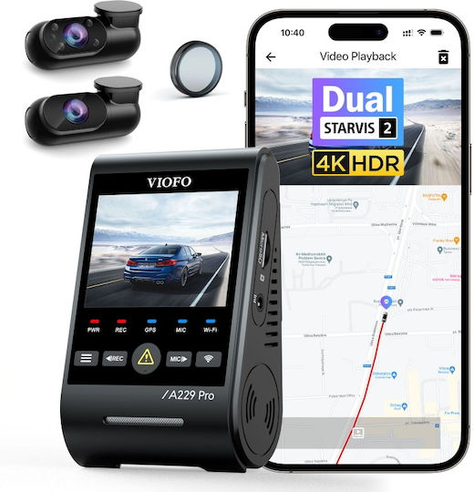 Viofo A229 Pro 3CH 4K Car DVR Set with Rear Camera