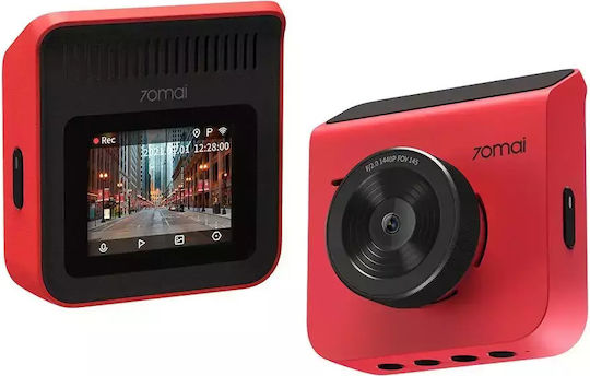 70Mai A400 & RC09 Комплект Камера ДВР за Автомобил 1296P със Дисплей 2" Wi-Fi, GPS и Задна Камера Червен