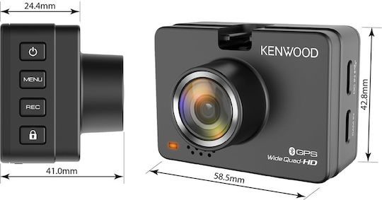 Kenwood DRV A510W Car DVR Camera 4K with 2" Screen Wi-Fi GPS