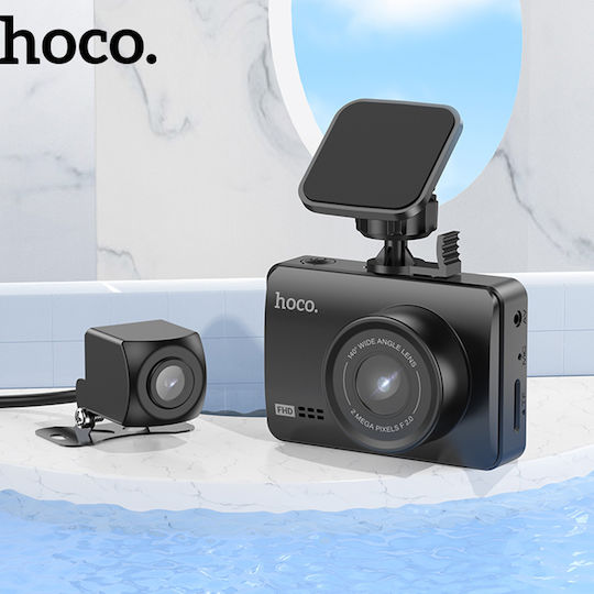 Hoco Σετ Κάμερα DVR Αυτοκινήτου 1080P με Οθόνη 2.45" Wi-Fi, GPS & Κάμερα Οπισθοπορείας