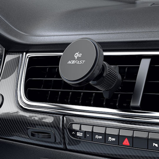 Acefast Suport Auto pentru Telefon cu magnet și Încărcare Wireless Neagră