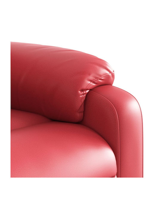 Fotoliu Relax cu Puf din Piele Ecologică Roșu 75x92.5x100cm