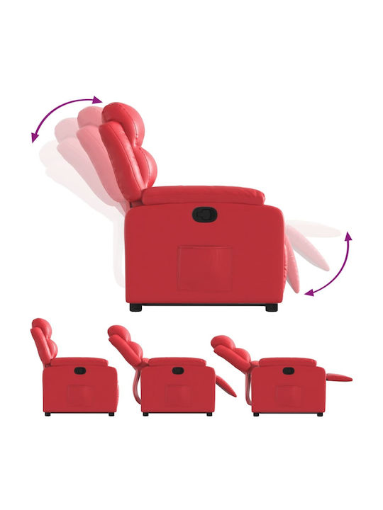 Relaxsessel mit Fußhocker aus Kunstleder Red 75x92.5x100cm