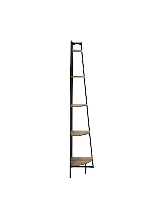 Γωνιακή Βιβλιοθήκη Καφέ 34.5x34.5x180εκ.