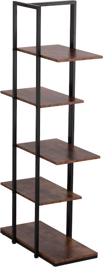 Omni Bookcase Black / Walnut 80x34x151cm