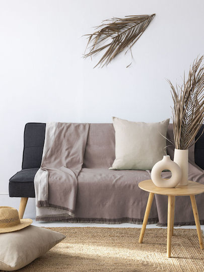Palamaiki Oba/2 Ριχτάρι Τριθέσιου Καναπέ Δύο 'Οψεων 170x300εκ. Brown/ecru
