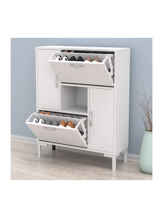 Medy Wooden Shoe Organizer White 86.5x30x109cm