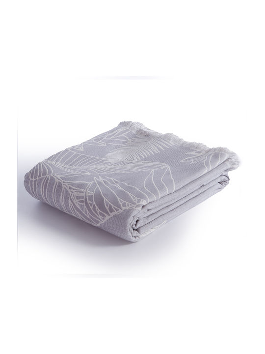 Nef-Nef Homeware Grow Three-Seater Sofa Throw Jacquard 170x300cm Grey