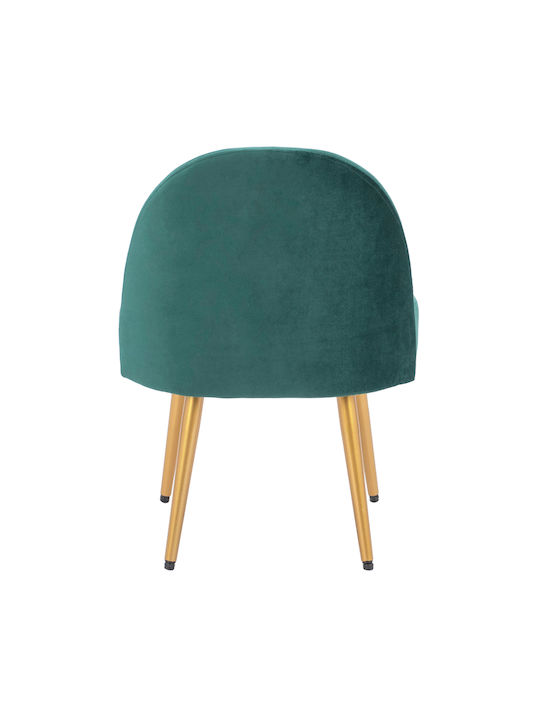 Stool For Living Room with Backrest Upholstered with Velvet Yasmine Cypress 47x43x63.5cm
