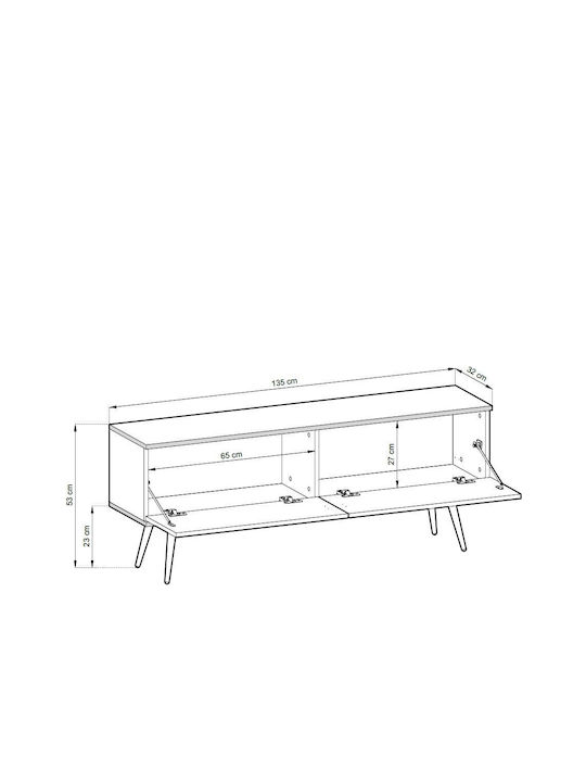 Έπιπλο Τηλεόρασης Ανθρακί + Μαύρο Μ135xΠ32xΥ53cm