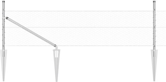 vidaXL Verzinkter Stacheldraht Drahtzaun Set Grau 0.4x25m